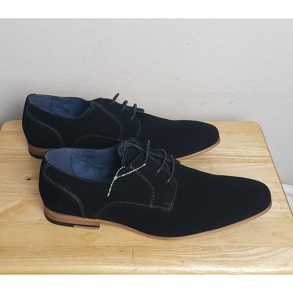 Bruno Marc New York Mens Black Suede Derby Lace Up Dress Shoes Size 12 Formal - Picture 2 of 6
